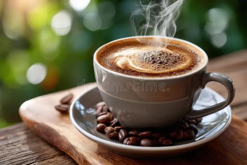 Taza de café recién servida
